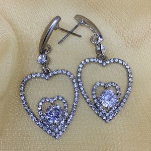 CZ Heart Dangle Earrings for all occasions